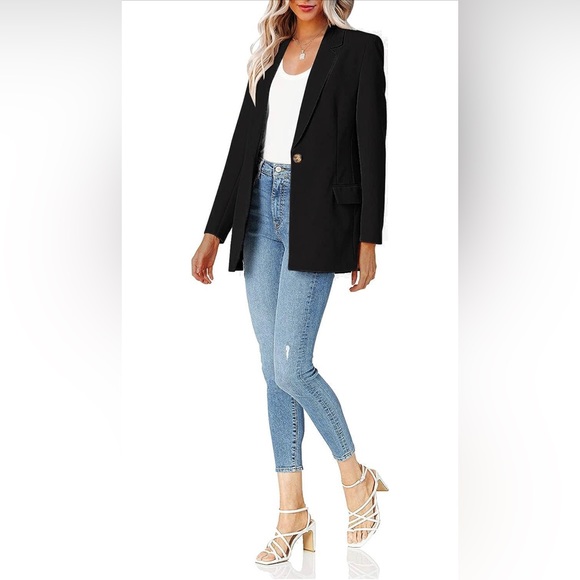 Jackets & Blazers - SMALL Womens Oversized Casual Blazers Open Front Long Sleeve Work Office Jacket
